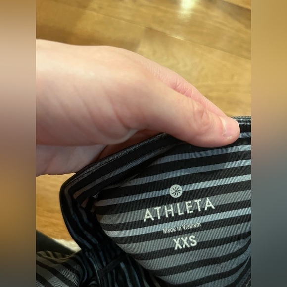 Athleta Colorblock Stripe Chaturanga Tight Leggings Size XXS Gray and black - Picture 6 of 6